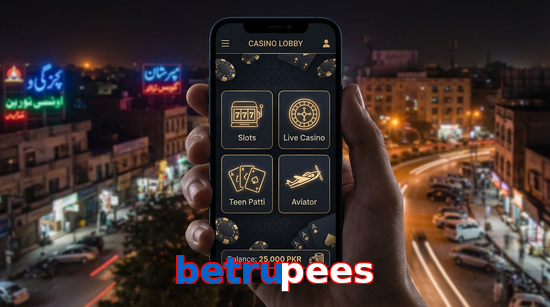 Main screen of Betrupees app page for PK players