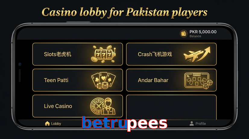Lobby view of Betrupees for Pakistan users